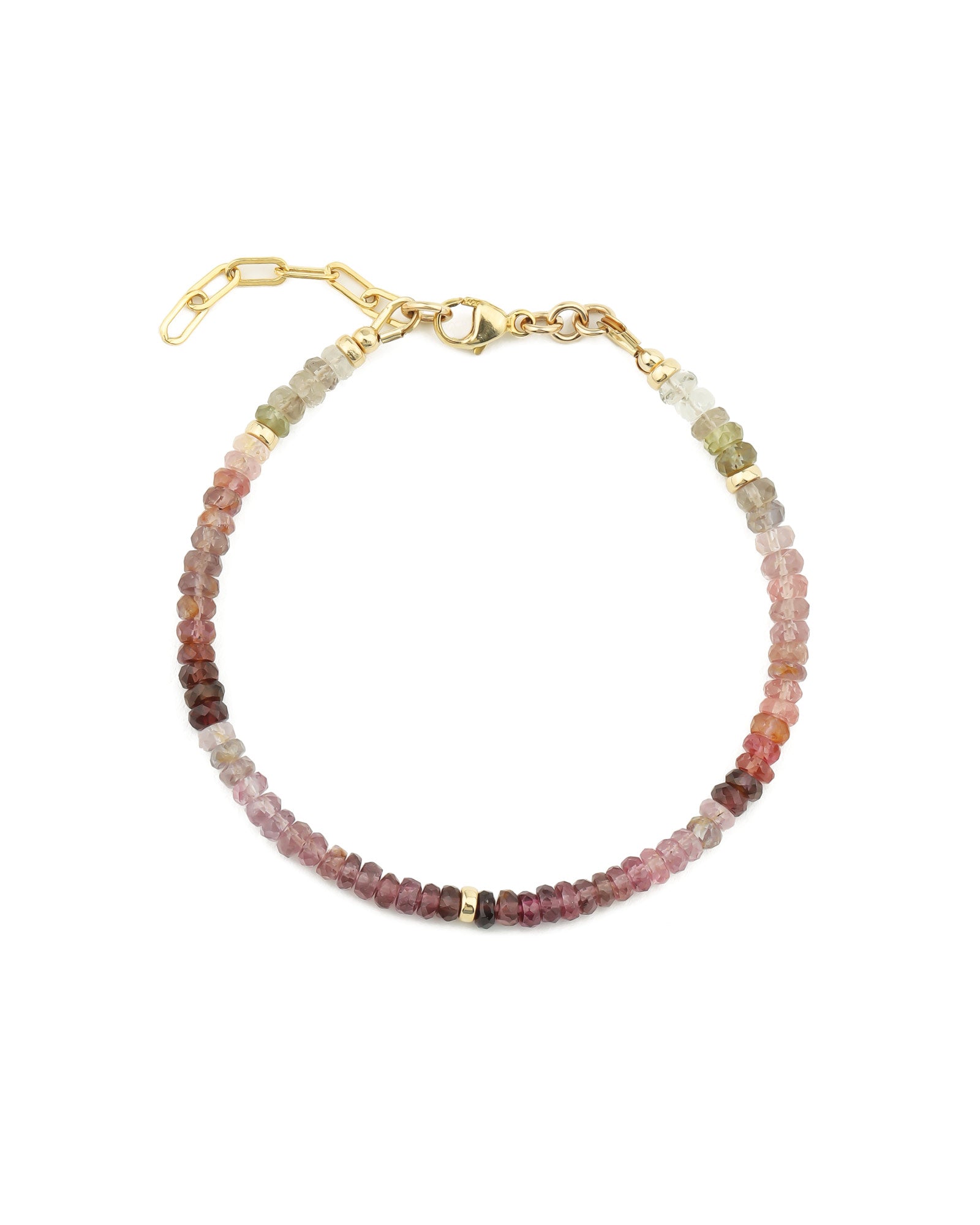 Mixed Stone Nugget  Bracelet | 3-5mm 14k Gold Filled, Multi Spinel