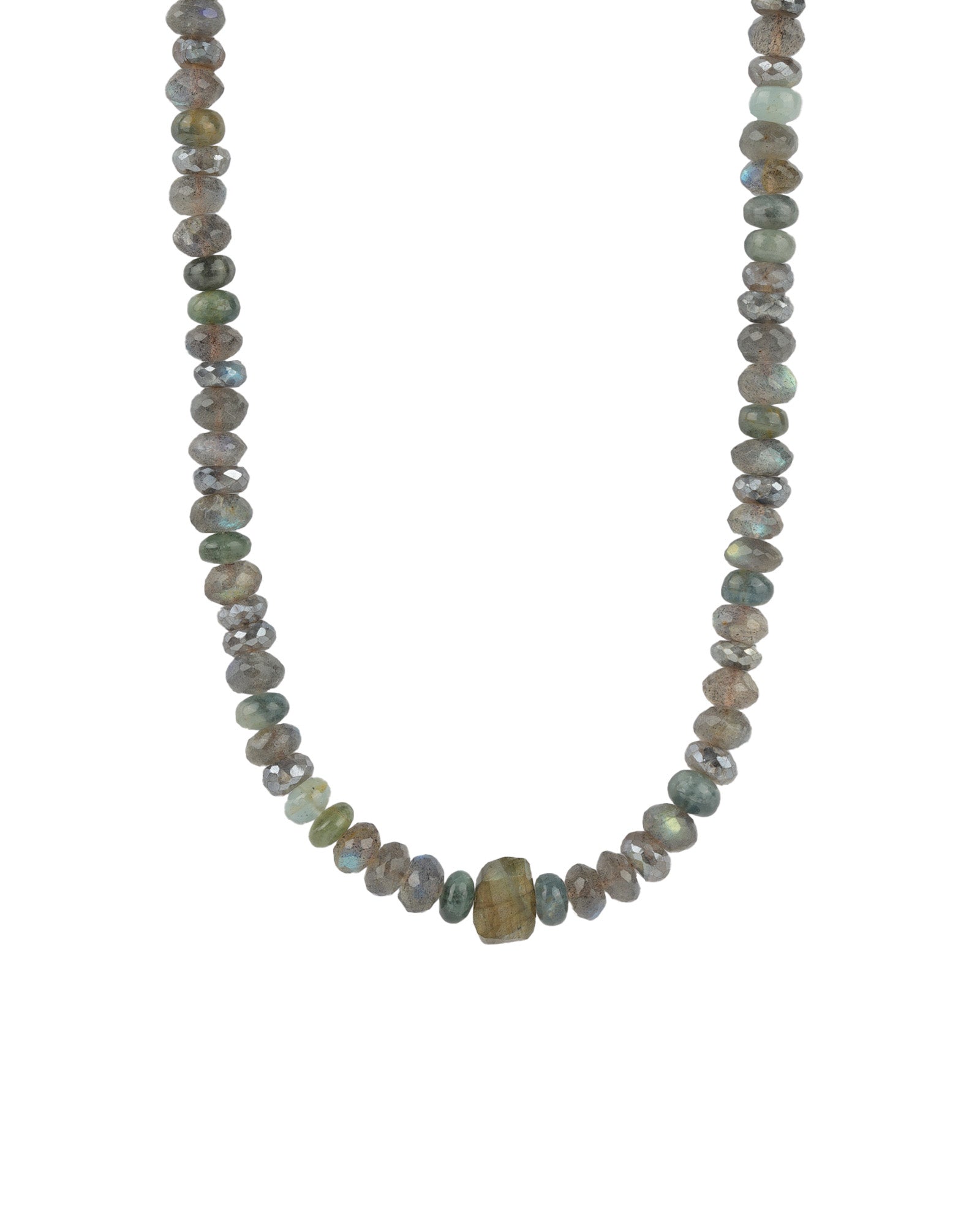 Labradorite Mix Stone Necklace | 6.5mm 14k Gold Filled, Aquamarine, Labradorite