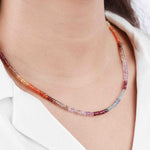 Autumn Mixed Stone Necklace | 4mm 14k Gold Filled, Fluorite, Zircon, Tanzanite