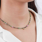 Gem Jar-Green Briolette Mixed Stone Necklace | 2mm-Necklaces-14k Gold Filled, Ruby Zoisite-Blue Ruby Jewellery-Vancouver Canada
