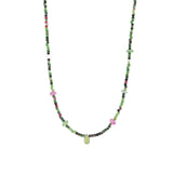 Gem Jar-Green Briolette Mixed Stone Necklace | 2mm-Necklaces-14k Gold Filled, Ruby Zoisite-Blue Ruby Jewellery-Vancouver Canada