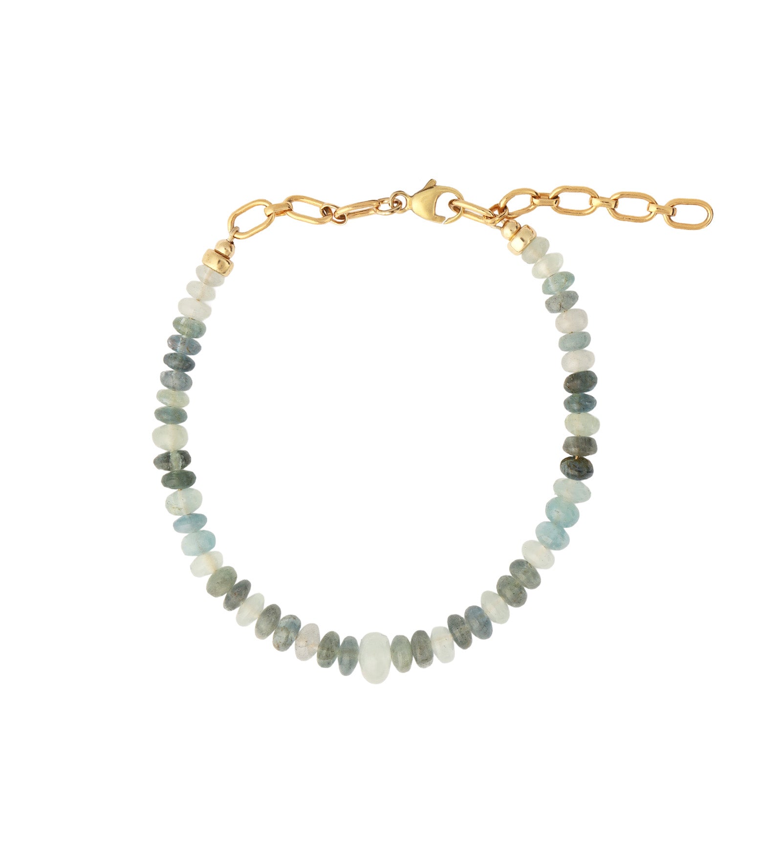 Gem Jar-Shaded Aquamarine Beaded Bracelet-Bracelets-14k Gold Filled, Shaded Aquamarine-Blue Ruby Jewellery-Vancouver Canada