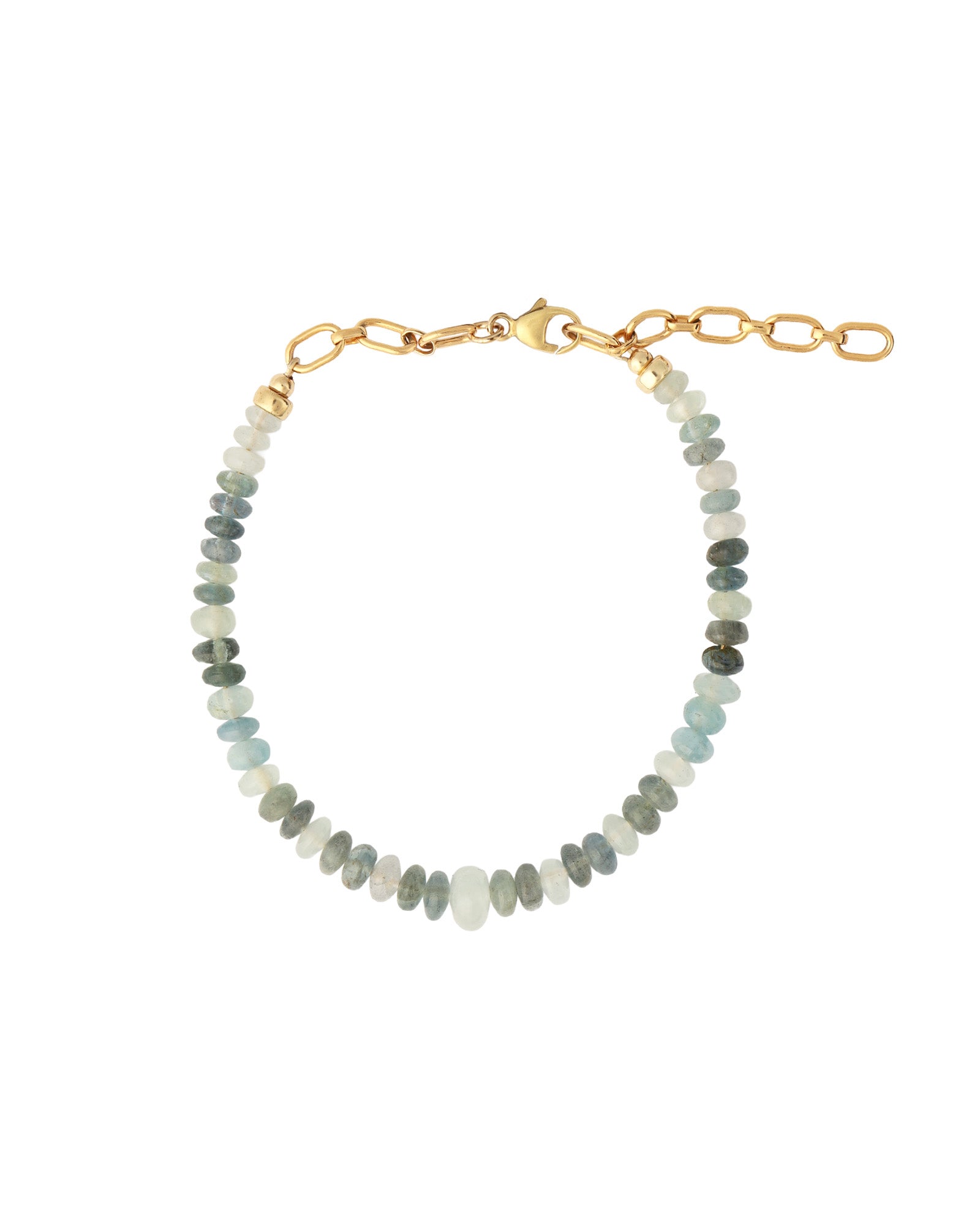 Gem Jar-Shaded Aquamarine Beaded Bracelet-Bracelets-14k Gold Filled, Shaded Aquamarine-Blue Ruby Jewellery-Vancouver Canada