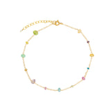 Gem Jar-Mixed Stone Station Anklet-Anklets-Blue Ruby Jewellery-Vancouver Canada
