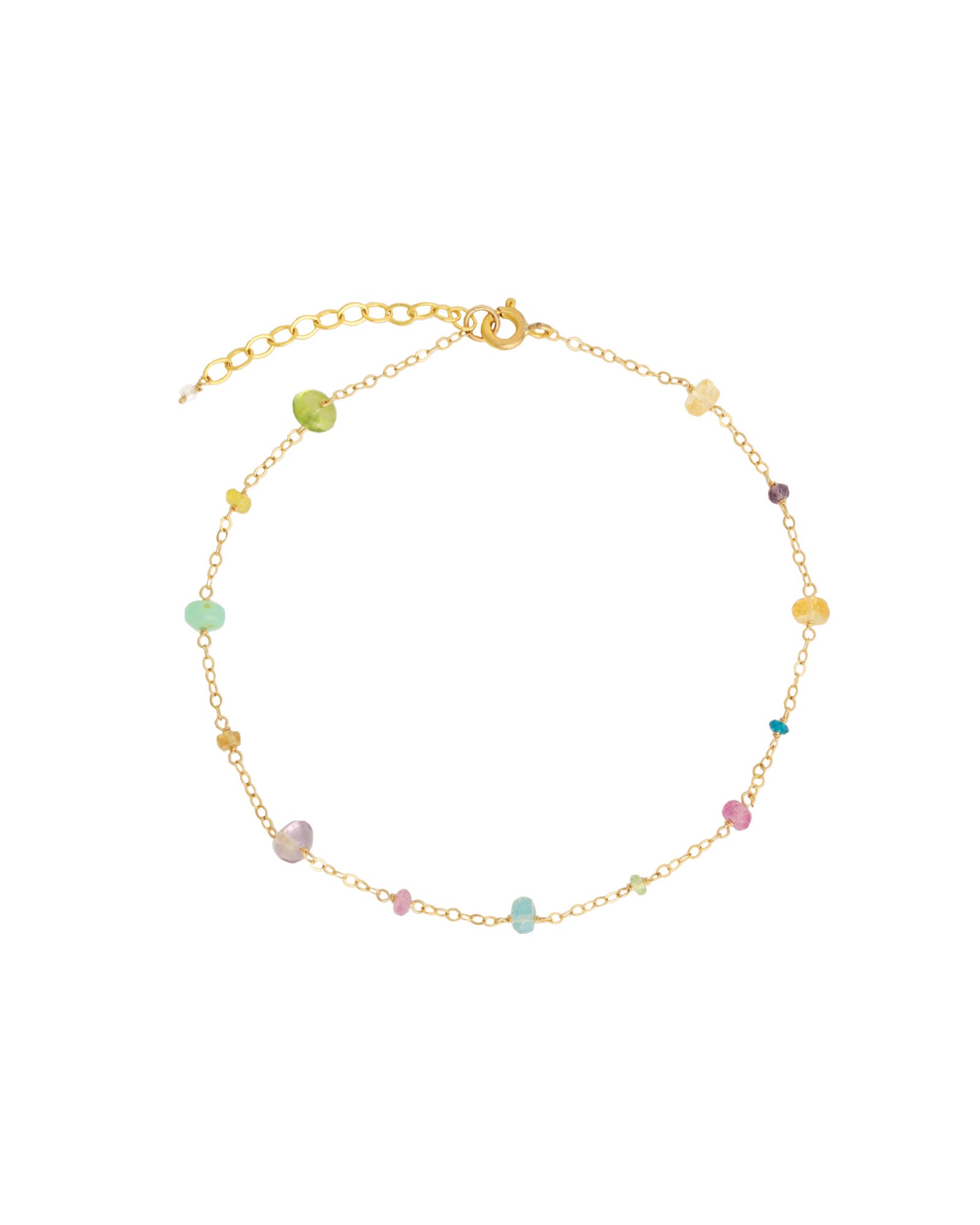 Gem Jar-Mixed Stone Station Anklet-Anklets-Blue Ruby Jewellery-Vancouver Canada