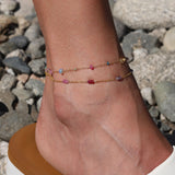 Trio Station Stone Anklet