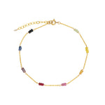Gem Jar-Trio Station Stone Anklet-Anklets-Blue Ruby Jewellery-Vancouver Canada