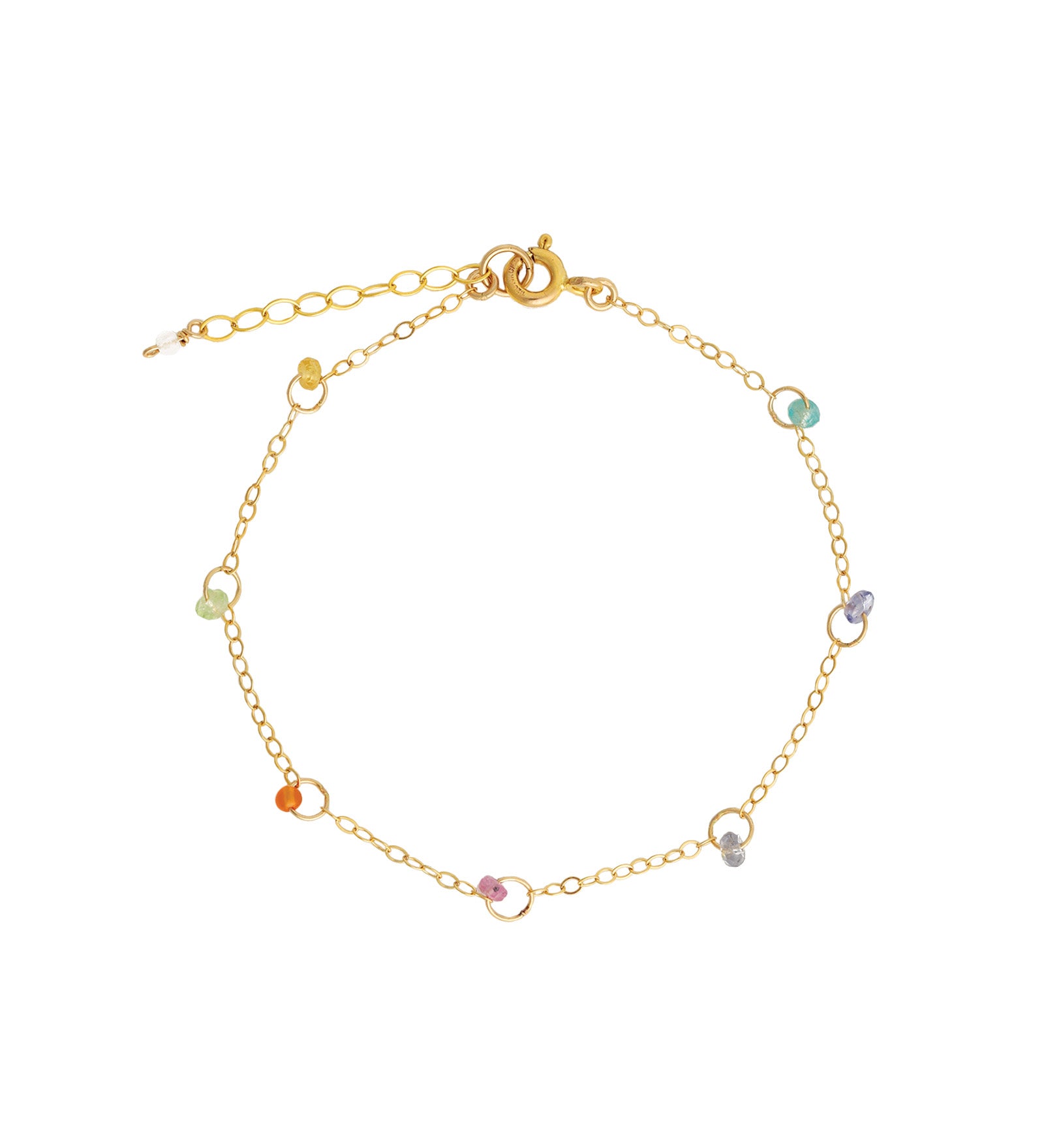 Gem Jar-Floating Station Stone Bracelet-Bracelets-14k Gold Filled, Multi-Blue Ruby Jewellery-Vancouver Canada