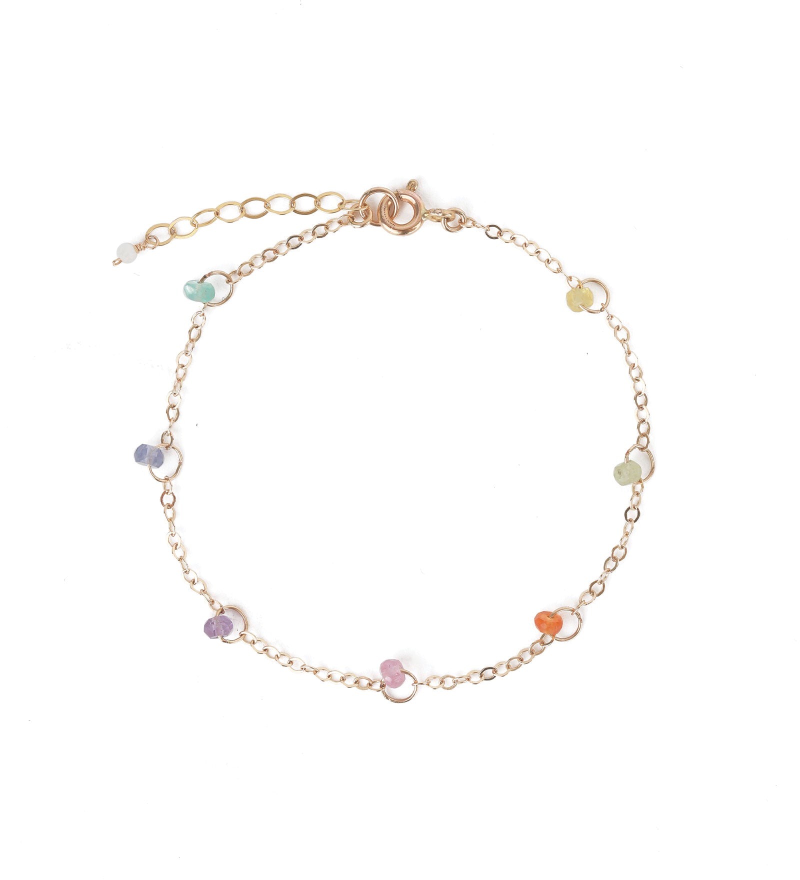 Gem Jar-Floating Station Stone Bracelet-Bracelets-14k Gold Filled, Multi-Blue Ruby Jewellery-Vancouver Canada