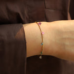 Gem Jar-7 Teardrop Stone Bar Bracelet-Bracelets-Blue Ruby Jewellery-Vancouver Canada