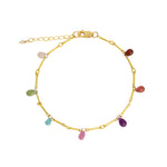 Gem Jar-7 Teardrop Stone Bar Bracelet-Bracelets-14k Gold Filled, Multi-Blue Ruby Jewellery-Vancouver Canada
