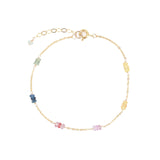 Gem Jar-Trio Station Stone Bracelet-Bracelets-14k Gold Filled, Multi-Blue Ruby Jewellery-Vancouver Canada