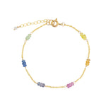 Gem Jar-Trio Station Stone Bracelet-Bracelets-14k Gold Filled, Multi-Blue Ruby Jewellery-Vancouver Canada