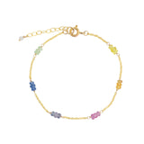 Gem Jar-Trio Station Stone Bracelet-Bracelets-14k Gold Filled, Multi-Blue Ruby Jewellery-Vancouver Canada