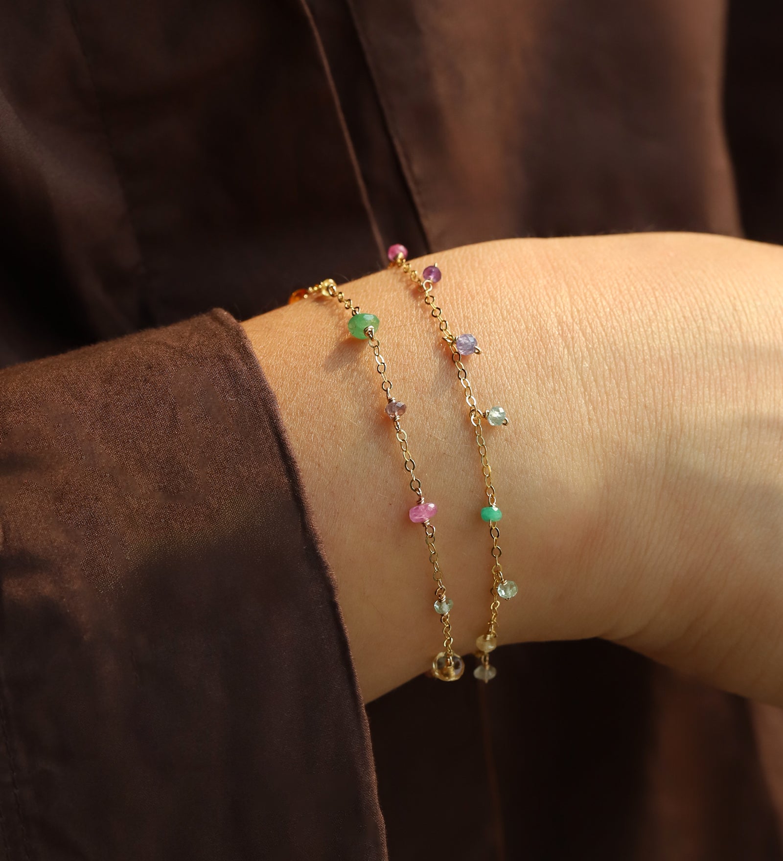 Gem Jar-Mixed Stone Station Bracelet-Bracelets-Blue Ruby Jewellery-Vancouver Canada