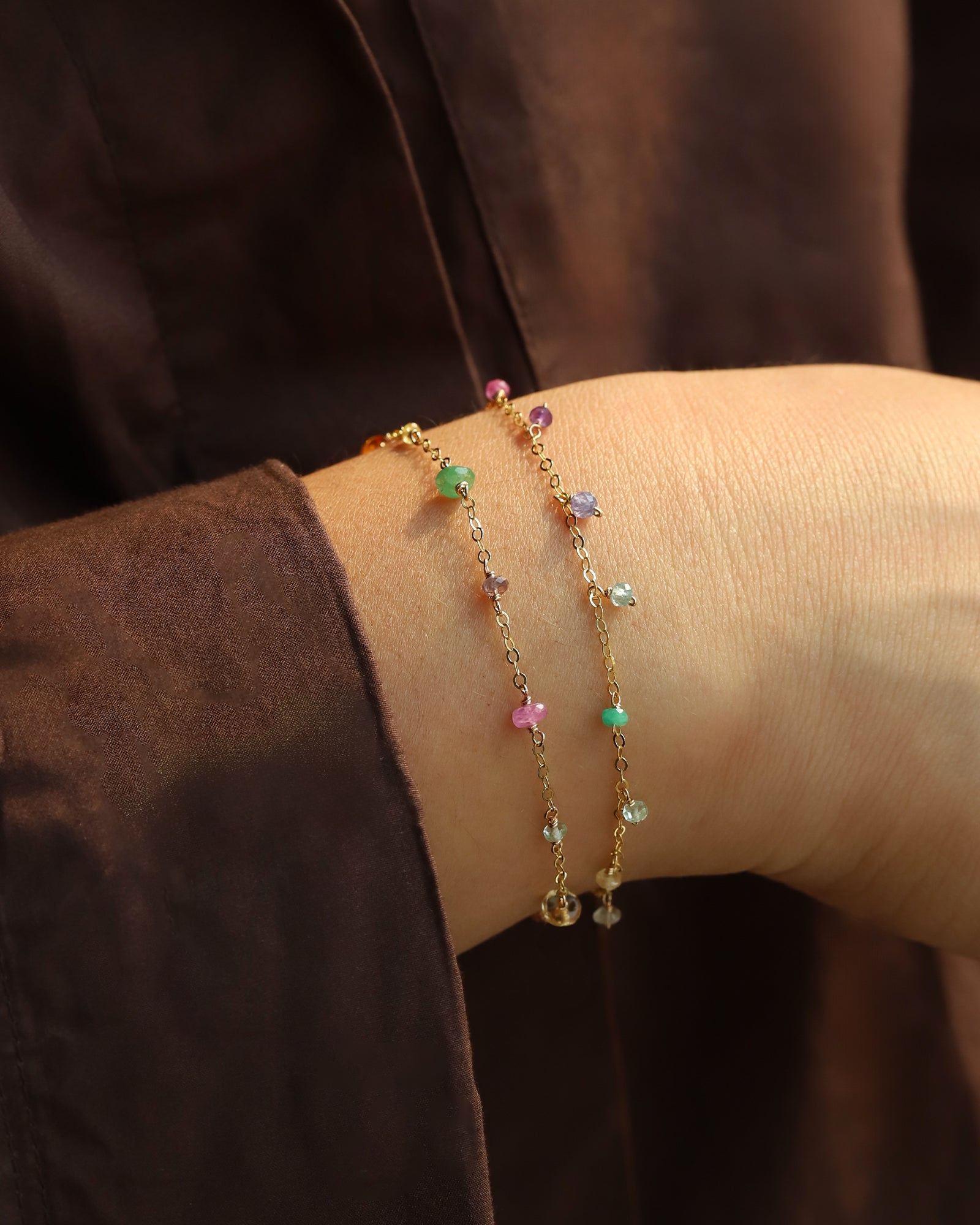 Gem Jar-Mixed Stone Station Bracelet-Bracelets-Blue Ruby Jewellery-Vancouver Canada