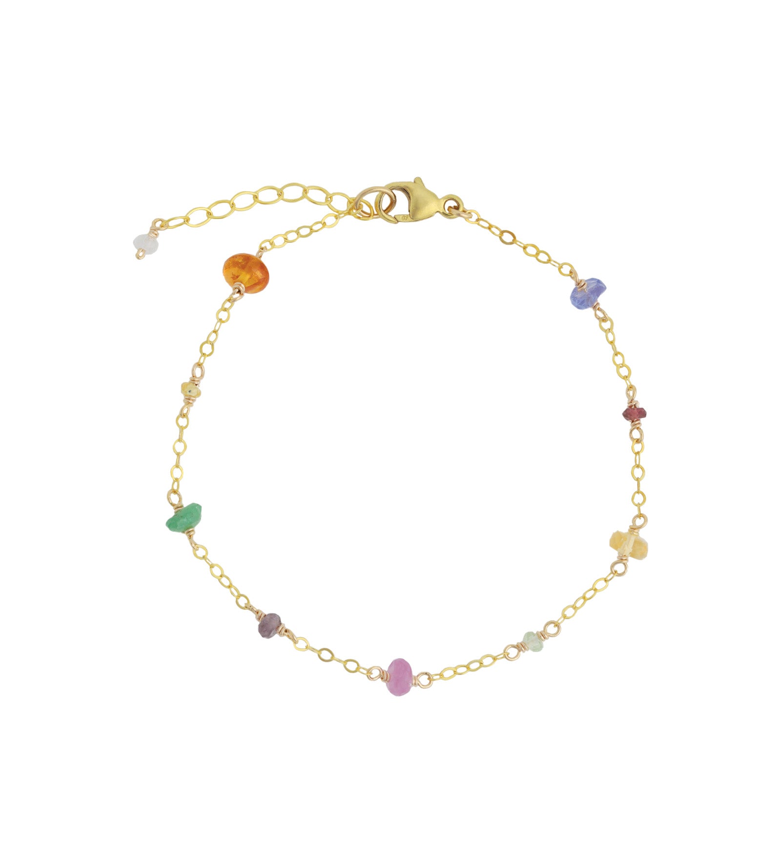 Gem Jar-Mixed Stone Station Bracelet-Bracelets-14k Gold Filled, Multi-Blue Ruby Jewellery-Vancouver Canada