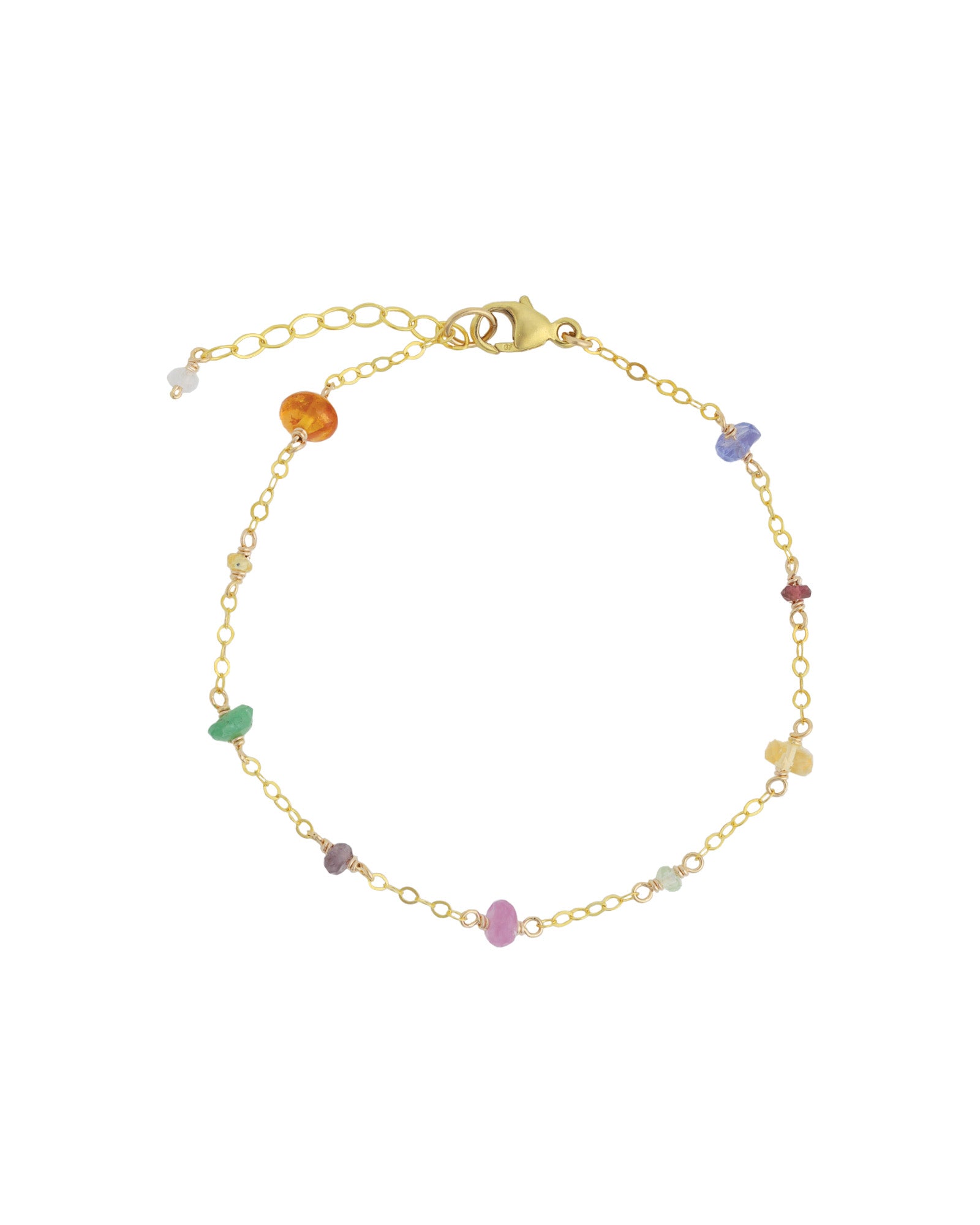 Gem Jar-Mixed Stone Station Bracelet-Bracelets-14k Gold Filled, Multi-Blue Ruby Jewellery-Vancouver Canada