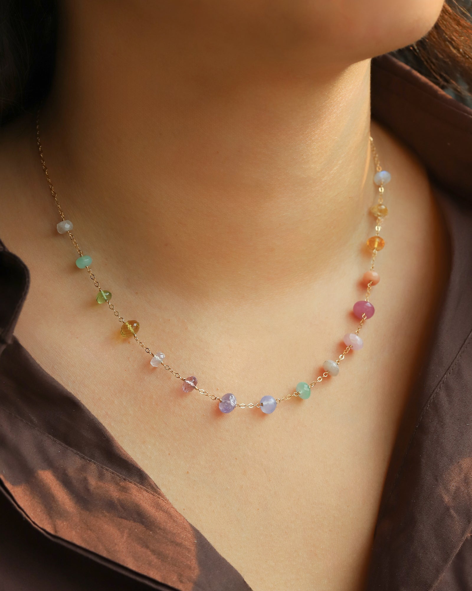 Gem Jar-Mixed Stone Satellite Necklace-Necklaces-Blue Ruby Jewellery-Vancouver Canada