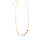 Gem Jar-Mixed Teardrop Stone Chain Necklace-Necklaces-Blue Ruby Jewellery-Vancouver Canada