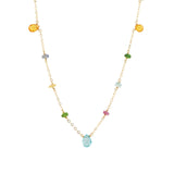Gem Jar-Mixed Teardrop Stone Satellite Necklace-Necklaces-14k Gold Filled, Multi-Blue Ruby Jewellery-Vancouver Canada