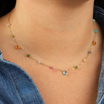 Gem Jar-Mixed Teardrop Stone Satellite Necklace-Necklaces-Blue Ruby Jewellery-Vancouver Canada