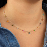 Gem Jar-Mixed Teardrop Stone Satellite Necklace-Necklaces-Blue Ruby Jewellery-Vancouver Canada