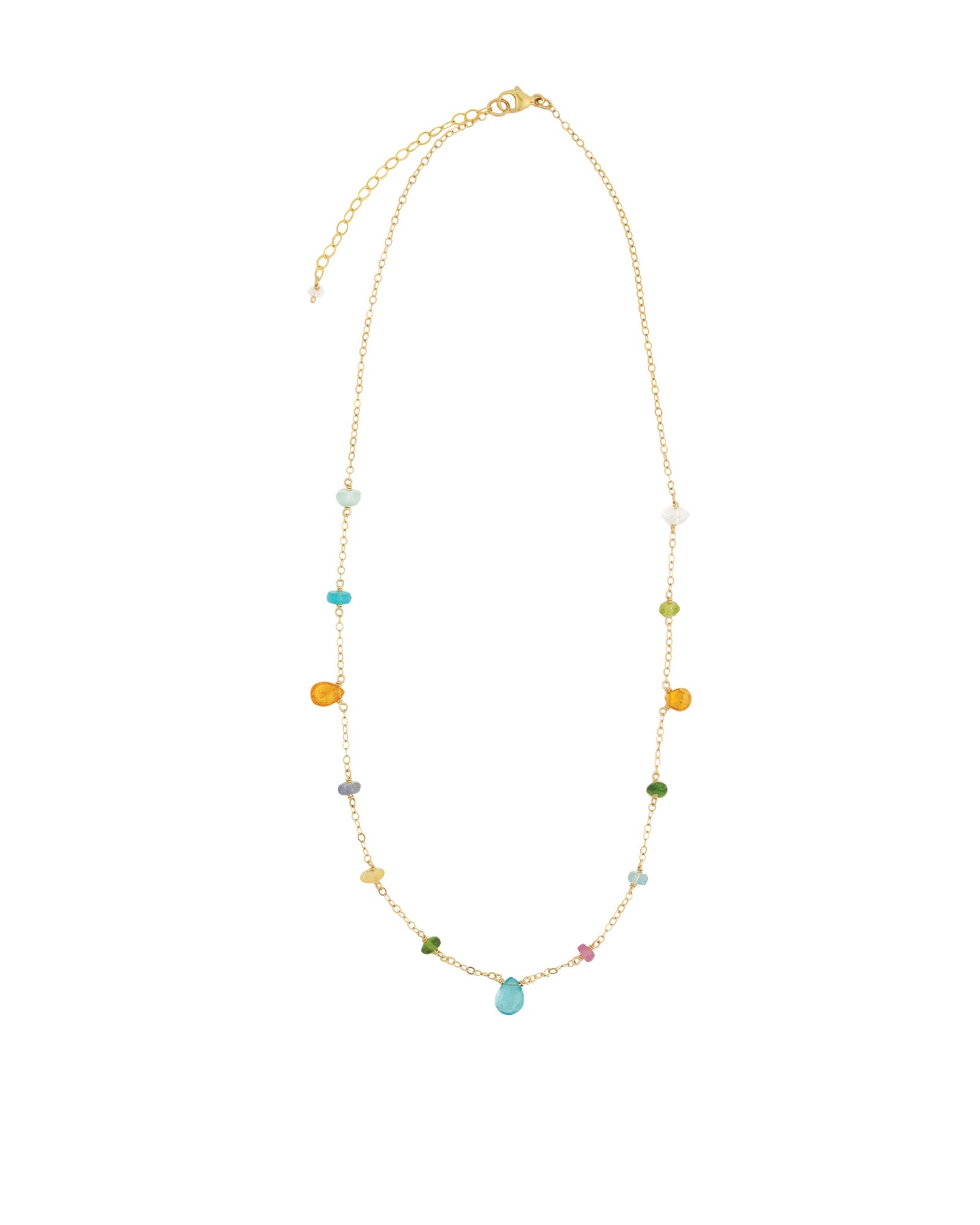 Gem Jar-Mixed Teardrop Stone Satellite Necklace-Necklaces-Blue Ruby Jewellery-Vancouver Canada