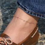 Gem Jar-Floating Stone Station Anklet-Anklets-Blue Ruby Jewellery-Vancouver Canada