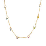 Gem Jar-Floating Stone Station Necklace-Necklaces-14k Gold Filled, Multi-Blue Ruby Jewellery-Vancouver Canada
