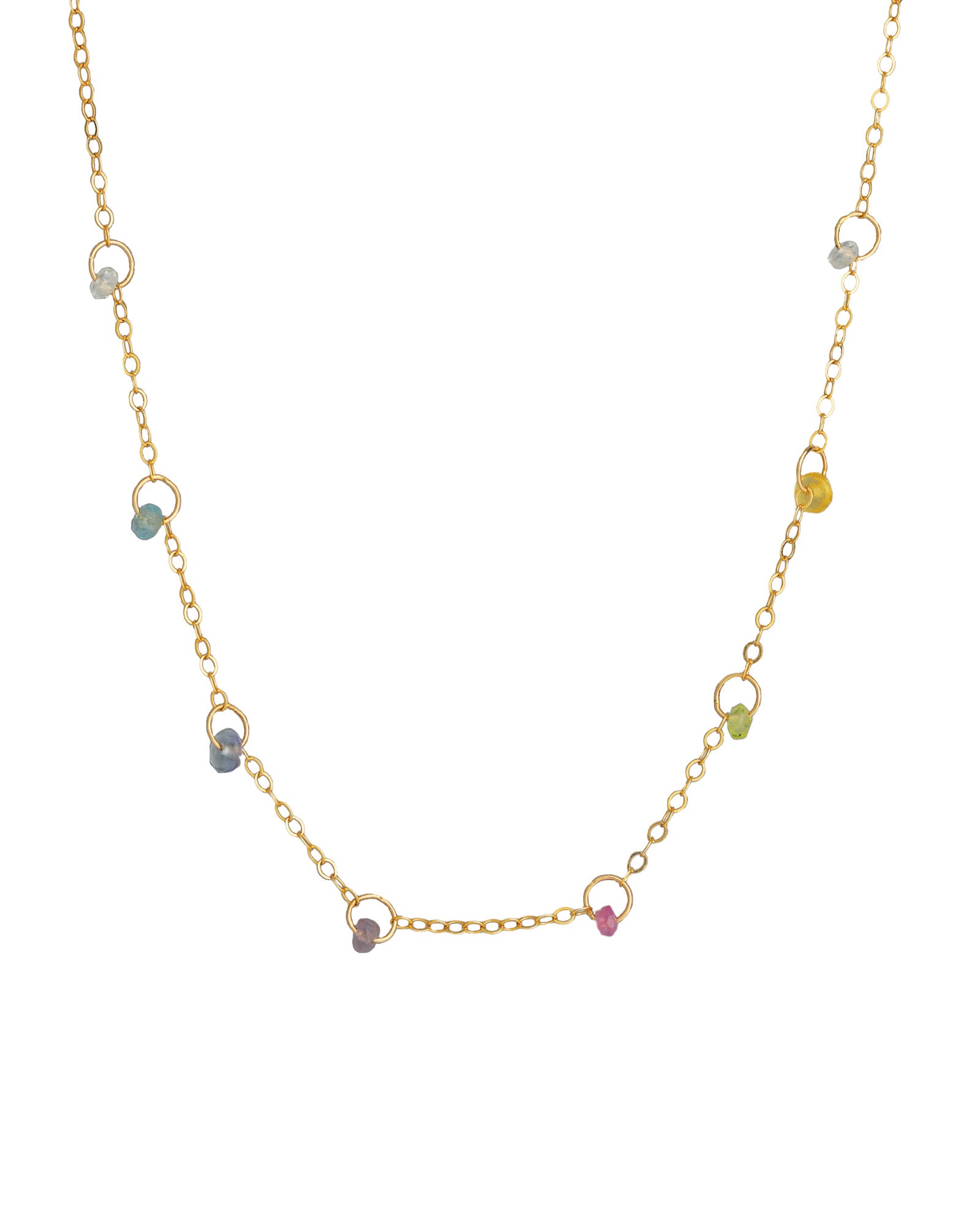 Gem Jar-Floating Stone Station Necklace-Necklaces-14k Gold Filled, Multi-Blue Ruby Jewellery-Vancouver Canada