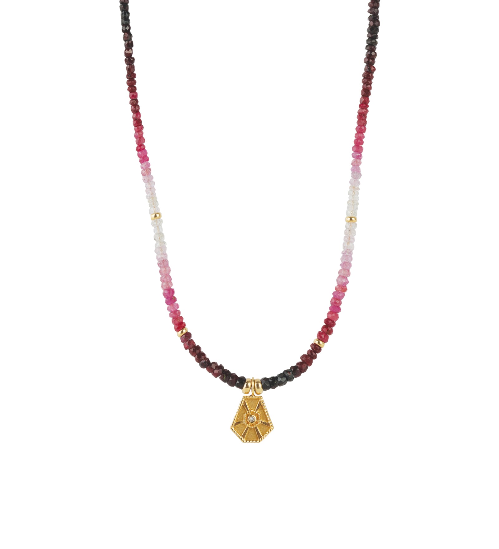 Gem Jar-Ruby Stone Charm Necklace-Necklaces-14k Yellow Gold, Diamond, Ruby-Blue Ruby Jewellery-Vancouver Canada