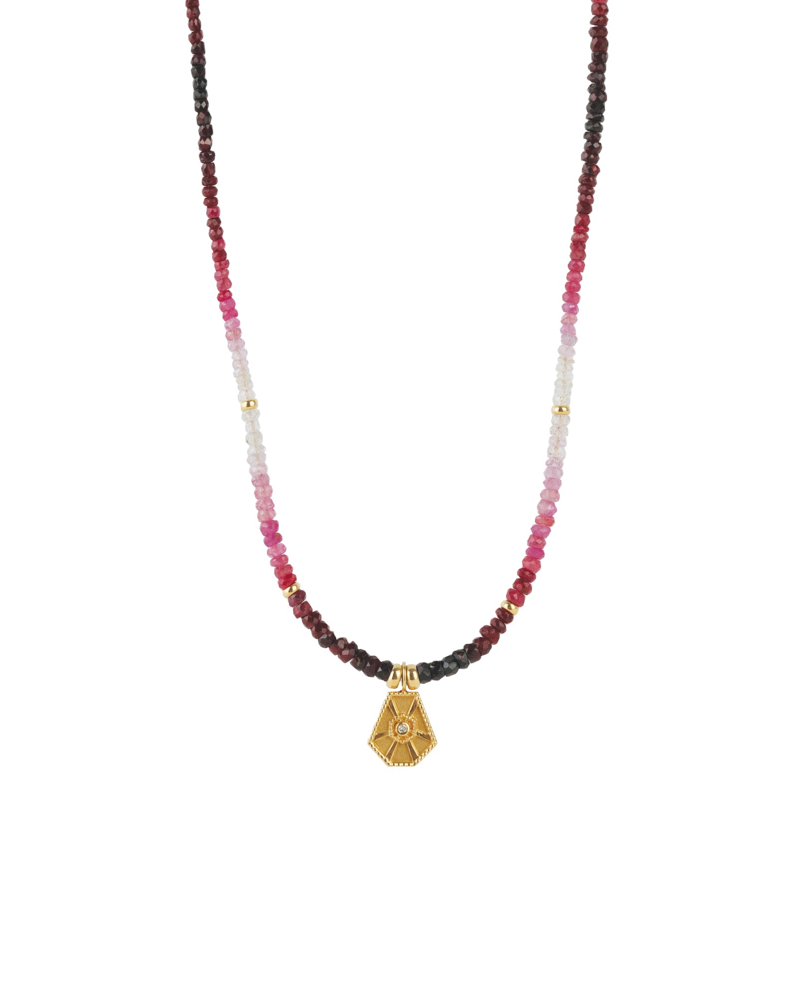 Gem Jar-Ruby Stone Charm Necklace-Necklaces-14k Yellow Gold, Diamond, Ruby-Blue Ruby Jewellery-Vancouver Canada