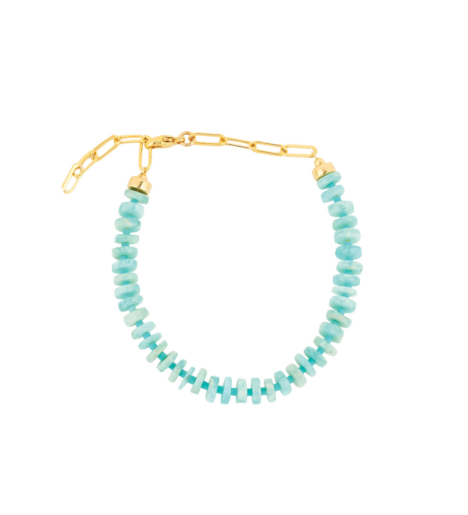 Heishi Miyuki Stone Bracelet |6.5mm 14k Gold Filled, Amazonite