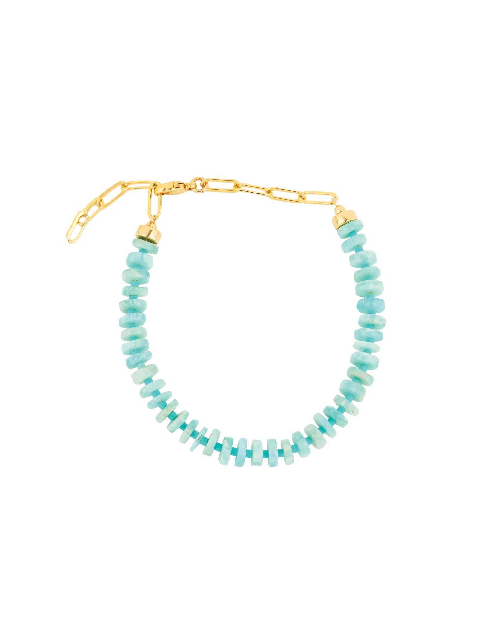 Heishi Miyuki Stone Bracelet |6.5mm 14k Gold Filled, Amazonite