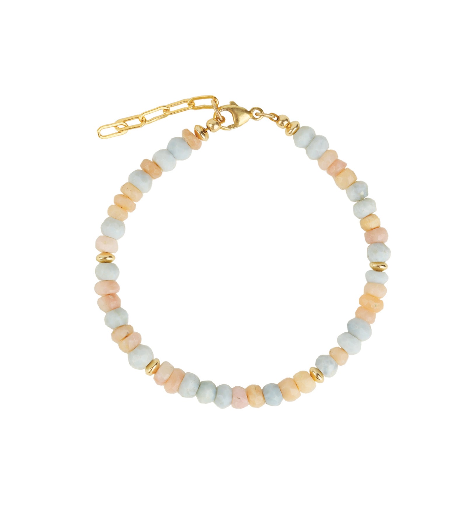 Gem Jar-Pink Opal Rondelle Bracelet-Bracelets-14k Gold Filled, Pink Opal-Blue Ruby Jewellery-Vancouver Canada