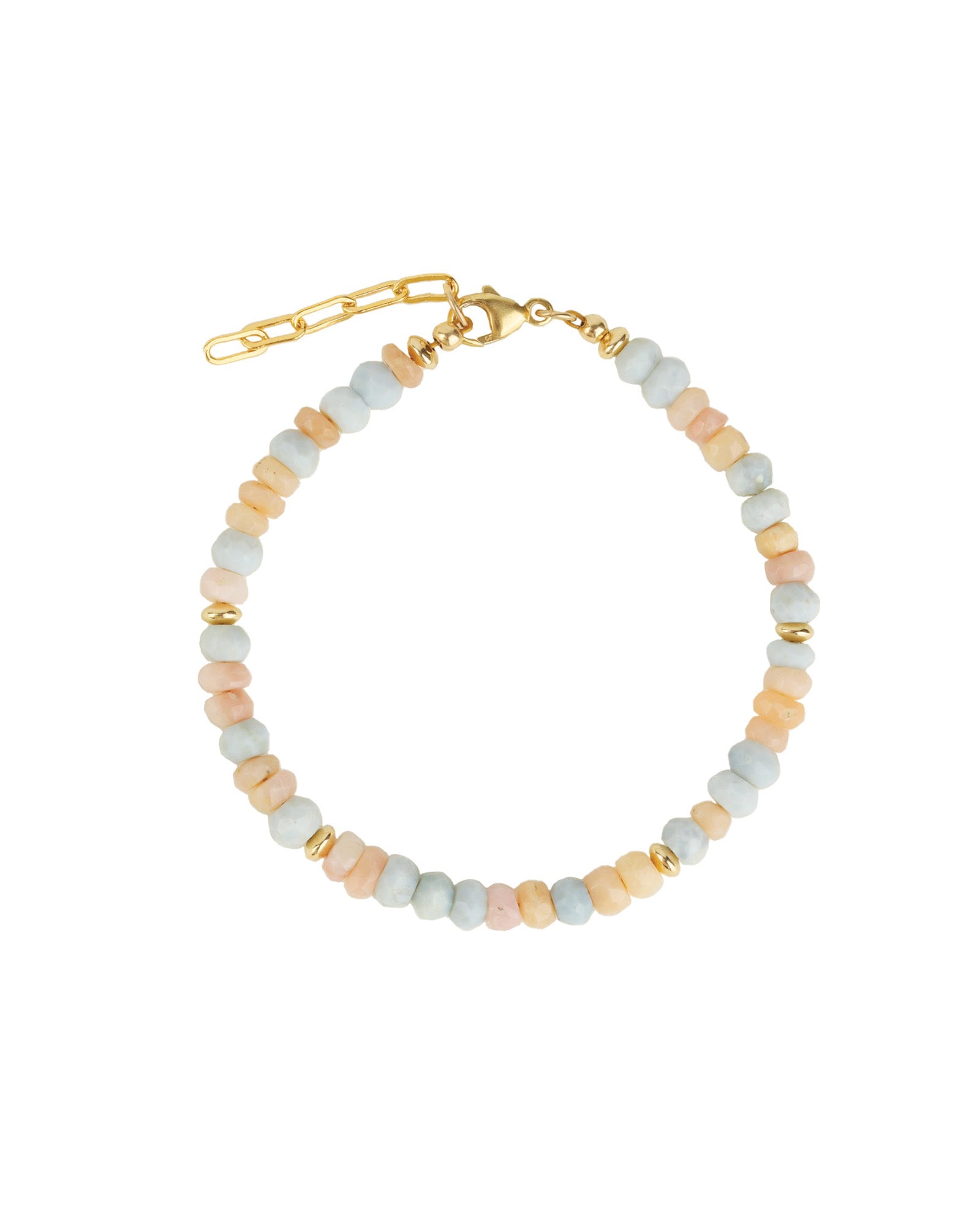 Gem Jar-Pink Opal Rondelle Bracelet-Bracelets-14k Gold Filled, Pink Opal-Blue Ruby Jewellery-Vancouver Canada