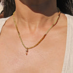 Gem Jar-Shaded Garnet Stone Bullet Charm Necklace | 3mm-Necklaces-14k Gold Filled, 14k Gold Vermeil-Blue Ruby Jewellery-Vancouver Canada
