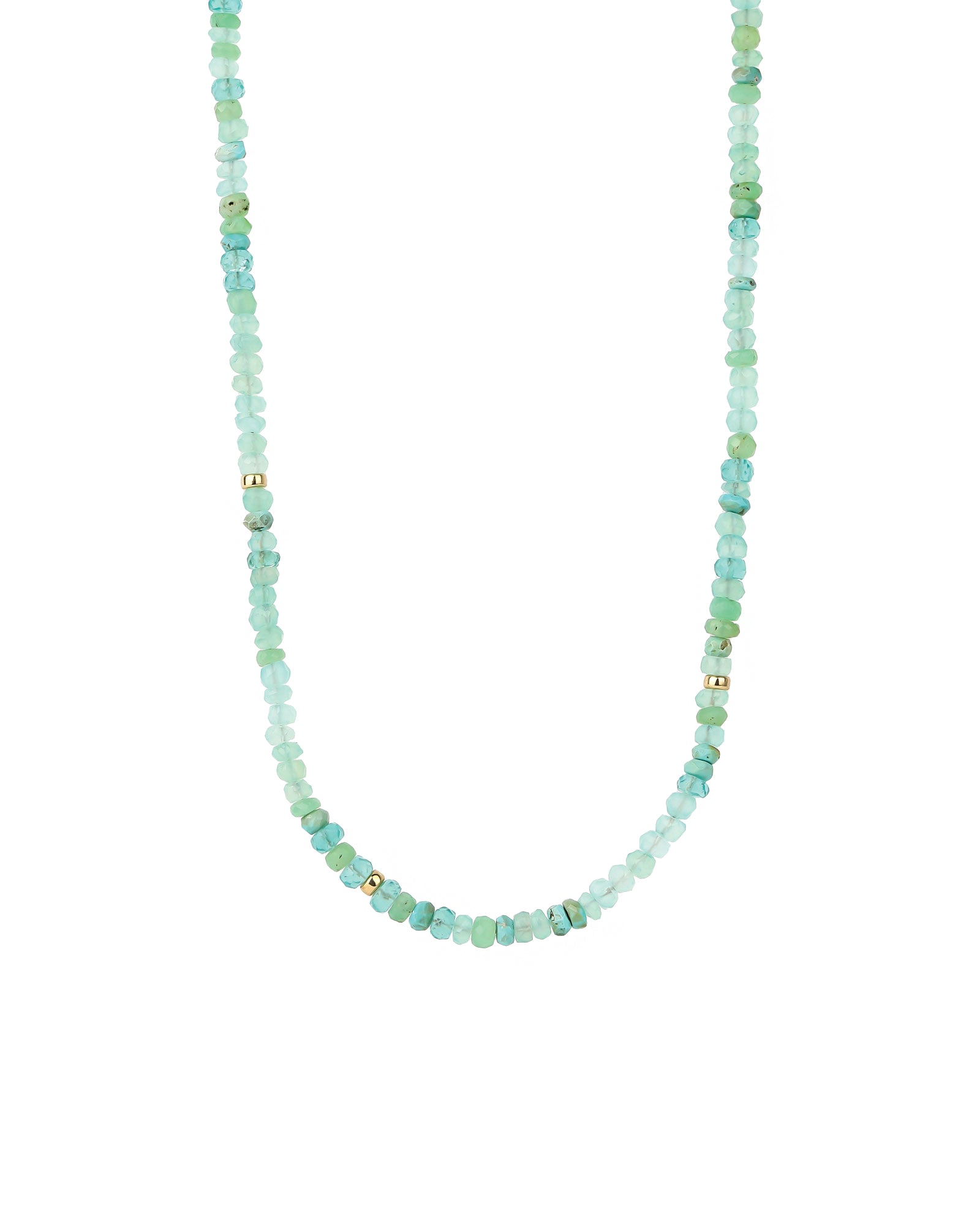 Gem Jar-Green Mix Three Rondelle Necklace | 4mm-Necklaces-14k Gold Filled, Aquamarine-Blue Ruby Jewellery-Vancouver Canada