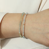 Gem Jar-Aquamarine Beaded Bracelet | 3mm-Bracelets-Blue Ruby Jewellery-Vancouver Canada