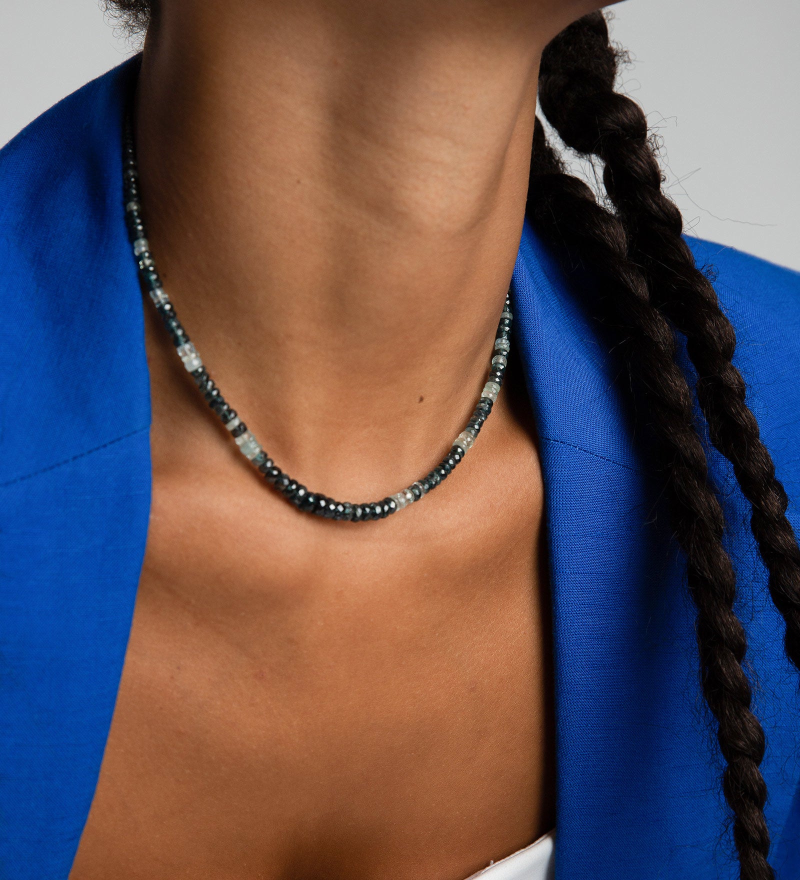 Gem Jar-Gradual Kyanite + Beryl Beaded Necklace-Necklaces-14k Gold Filled, Kyanite-Blue Ruby Jewellery-Vancouver Canada