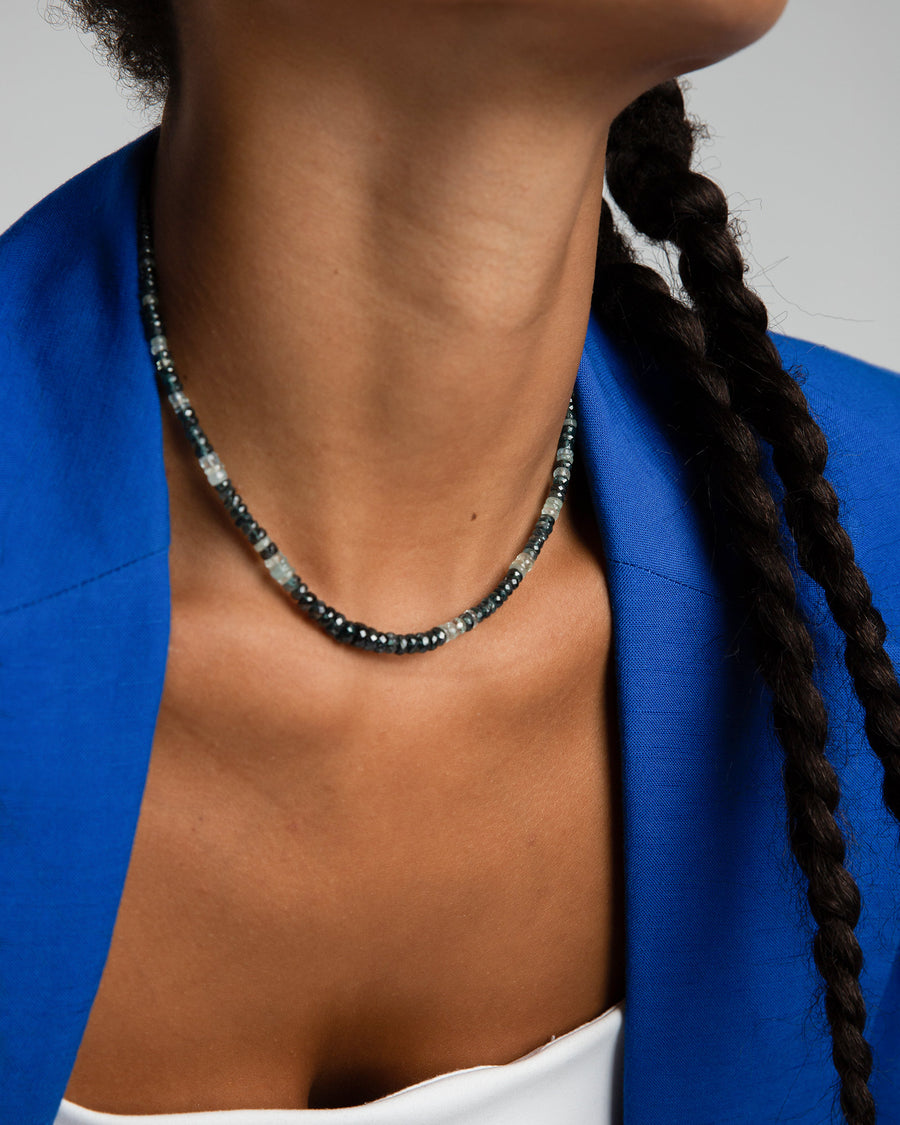 Gem Jar-Gradual Kyanite + Beryl Beaded Necklace-Necklaces-14k Gold Filled, Kyanite-Blue Ruby Jewellery-Vancouver Canada