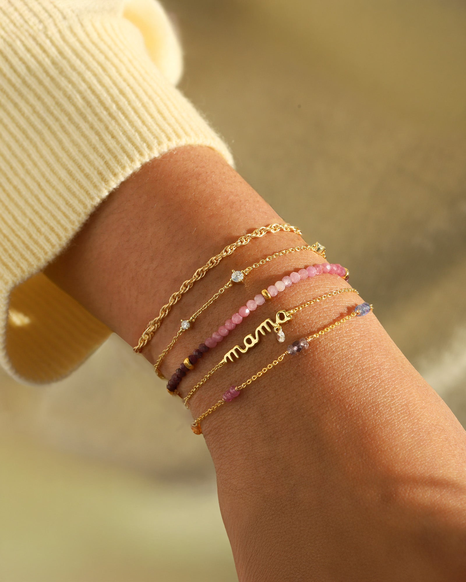Quiet Icon-Mama CZ Drop Bracelet-Bracelets-Blue Ruby Jewellery-Vancouver Canada