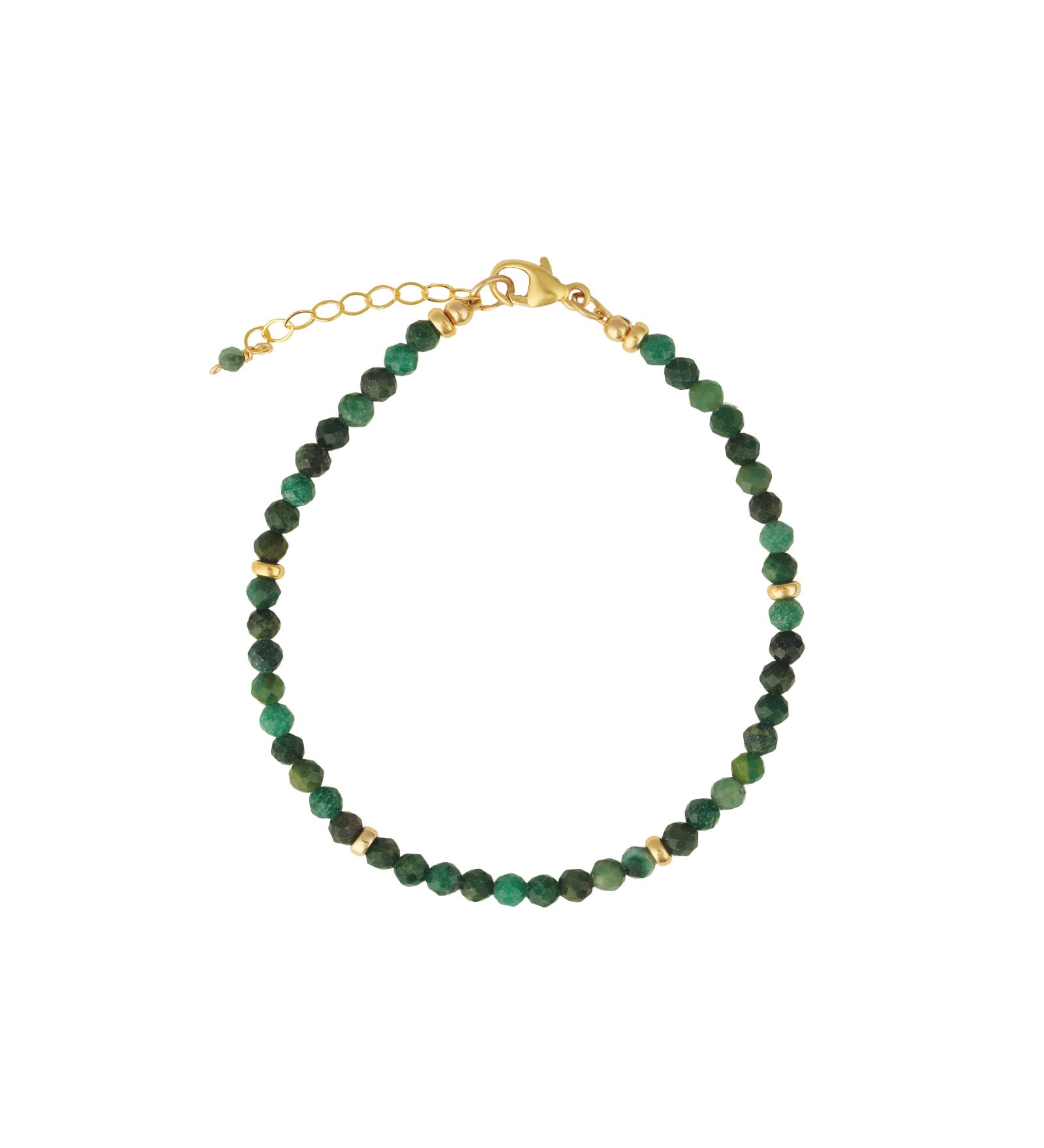 Gem Jar-Emerald Four Rondelle Bracelet | 3mm-Bracelets-14k Gold Filled, Emerald-Blue Ruby Jewellery-Vancouver Canada