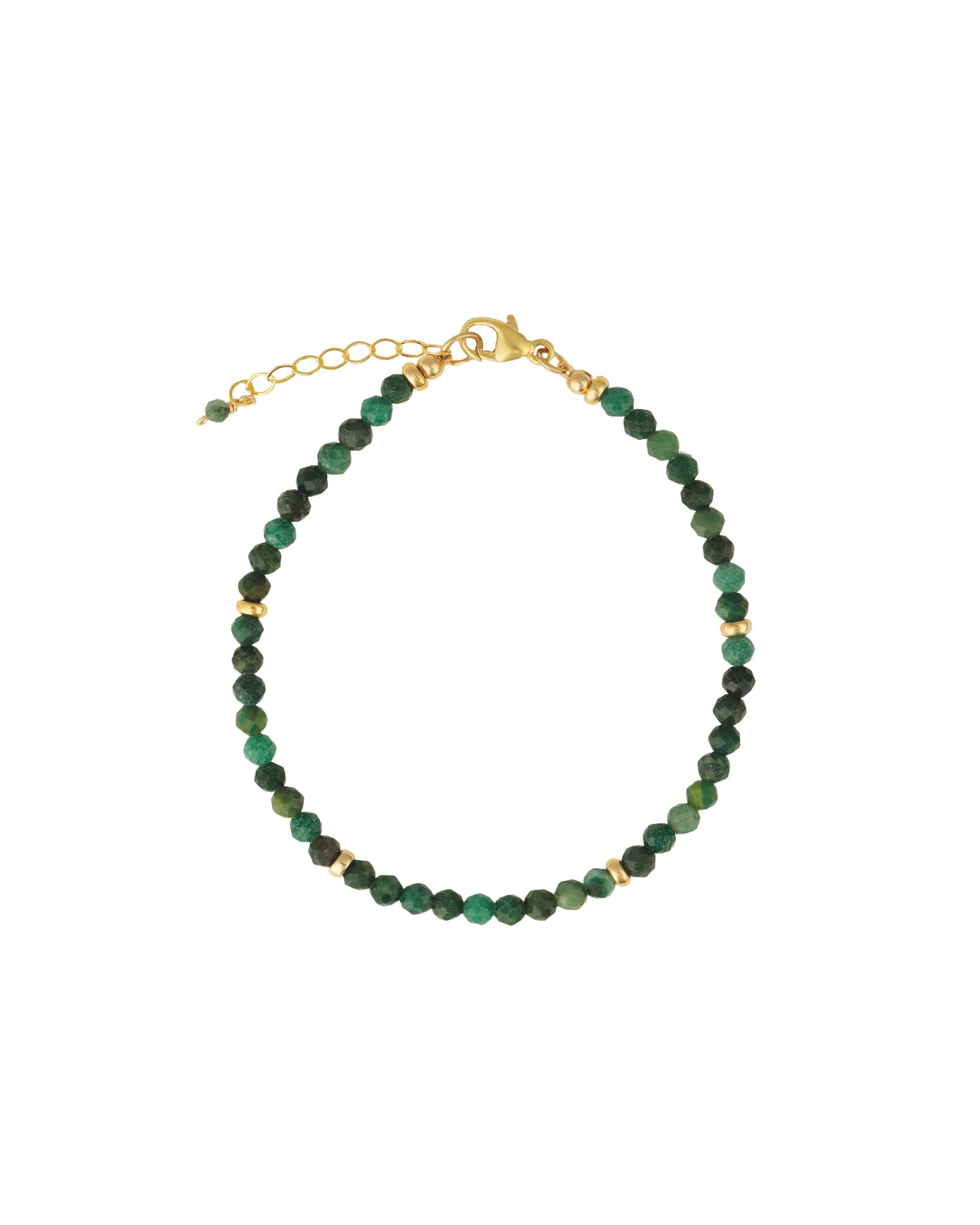 Gem Jar-Emerald Four Rondelle Bracelet | 3mm-Bracelets-14k Gold Filled, Emerald-Blue Ruby Jewellery-Vancouver Canada