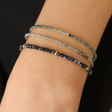 Gem Jar-Blue Sapphire Four Rondelle Bracelet | 3mm-Bracelets-Blue Ruby Jewellery-Vancouver Canada