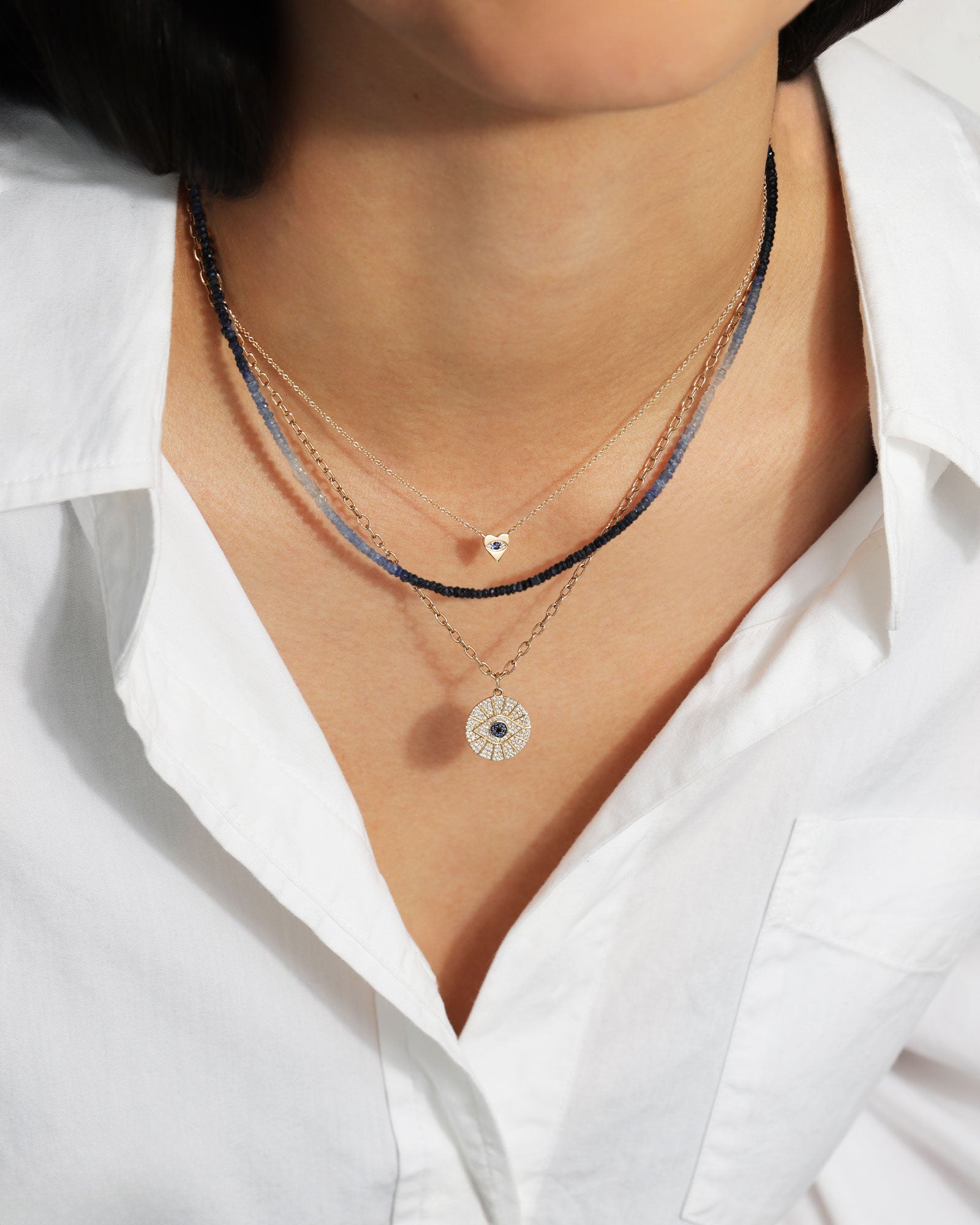 Gem Jar-Blue Sapphire Stone Necklace | 2.5mm-Necklaces-14k Gold Filled, Blue Sapphire-Blue Ruby Jewellery-Vancouver Canada