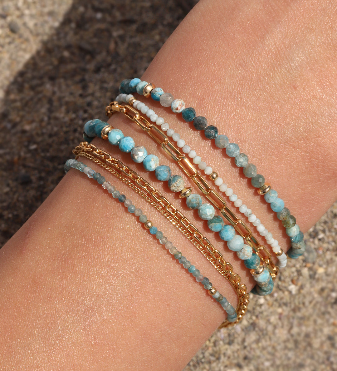 Gem Jar-Mix Stone Saucer Bracelet | 4mm-Bracelets-Blue Ruby Jewellery-Vancouver Canada