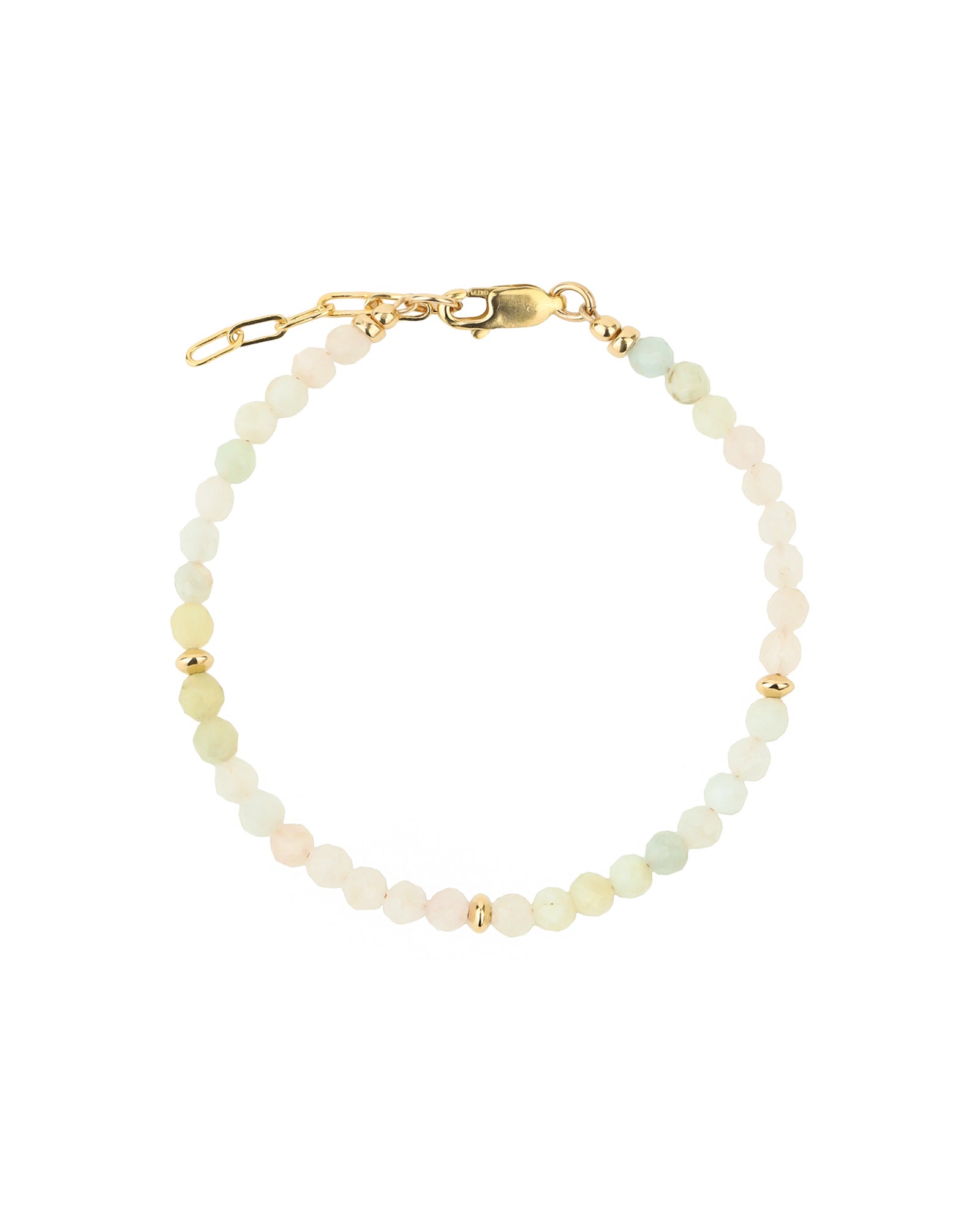 Mixed Stone Saucer Bracelet | 4mm 14k Gold Filled, Aquamarine
