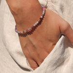 Gem Jar-Stone Three Saucer Bracelet | 3.5mm-Bracelets-14k Gold Filled, Ruby-Blue Ruby Jewellery-Vancouver Canada